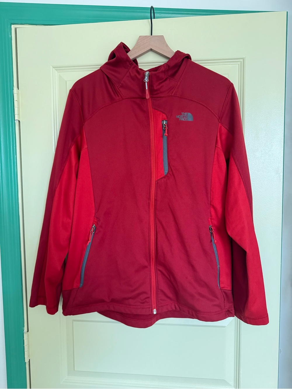 The North Face Red Men’s Softshell Raincoat with Hood